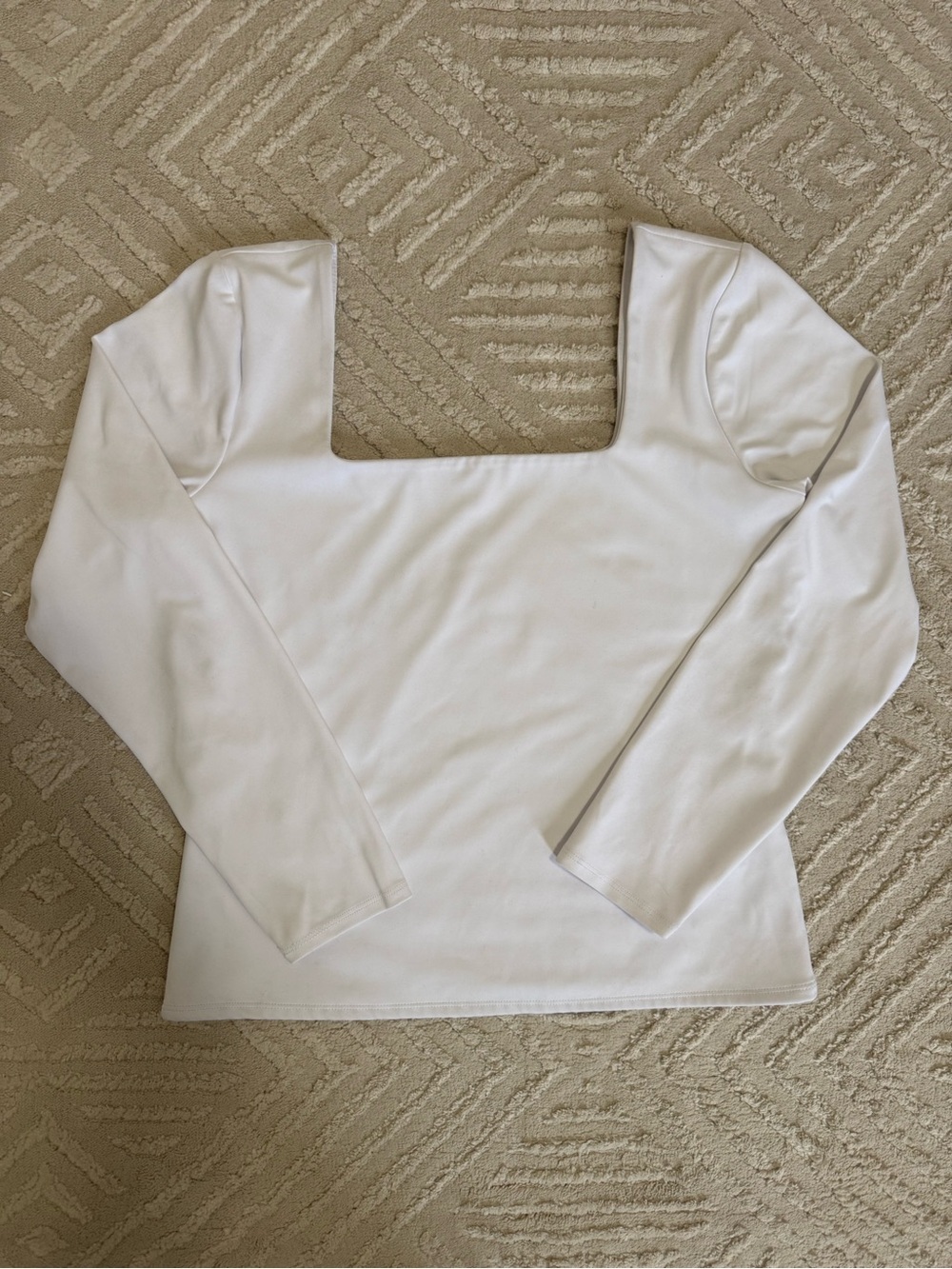 Express White Square Neck Long Sleeve Top